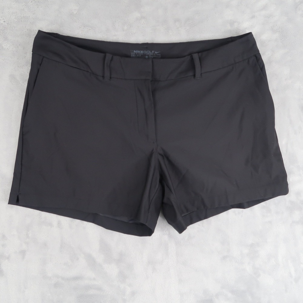 Nike Golf Shorts Womens 10 Fits 32x4.5 Black Dri-FIT 725771-010 Performance Logo